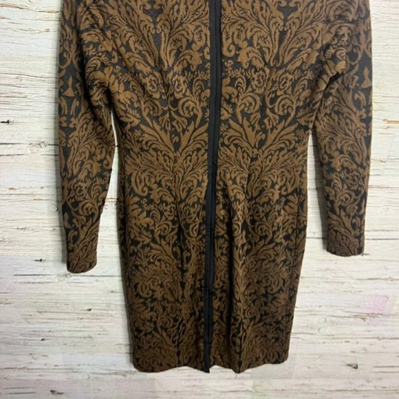 Vince Camuto brown black long sleeve dress size 2 sweater - Picture 6 of 7